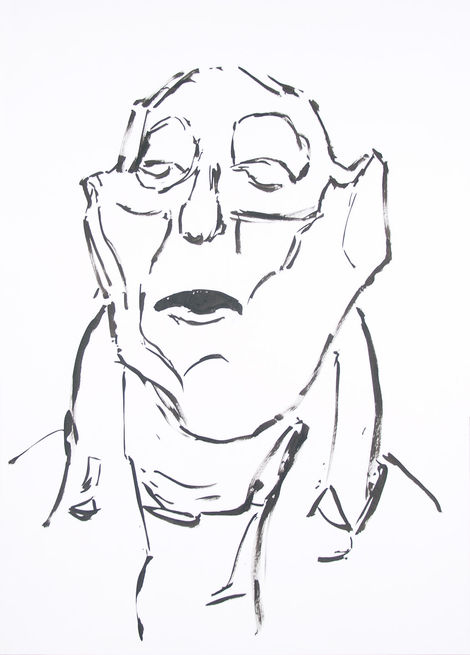 Ink drawing caricature clay sculpture Jean-Claude Fulchiron The Celebrities of the Juste Milieu series Honoré Daumier