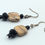 Thumbnail: Black And Tan Stone Dangle Earrings