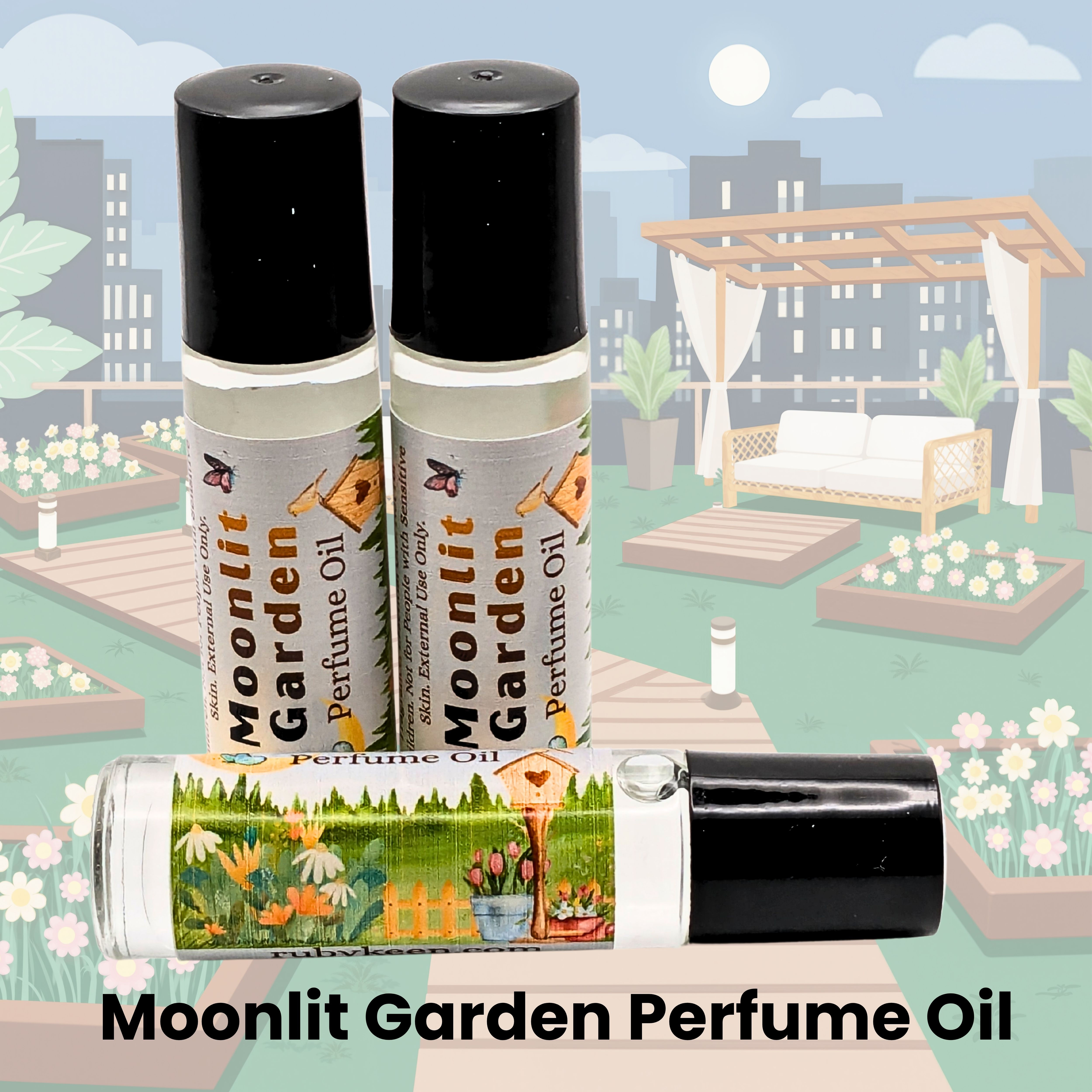 Moonlit Garden Perfume Oil | Floral Citrus Fragrance | Lavender, Rose & Jasmine