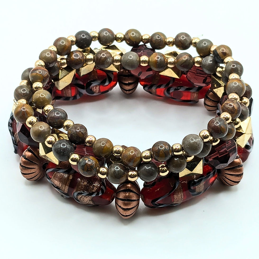 Thumbnail: Mixed Beaded Bracelets for Women Jewelry Boho Beaded 4 Stacked Set
