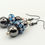 Thumbnail: Chunky Silver And Blue Dangle Earrings