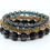 Thumbnail: Grey Mix Beaded Bracelets for Women Jewelry Boho Beaded 3 Stacked Set