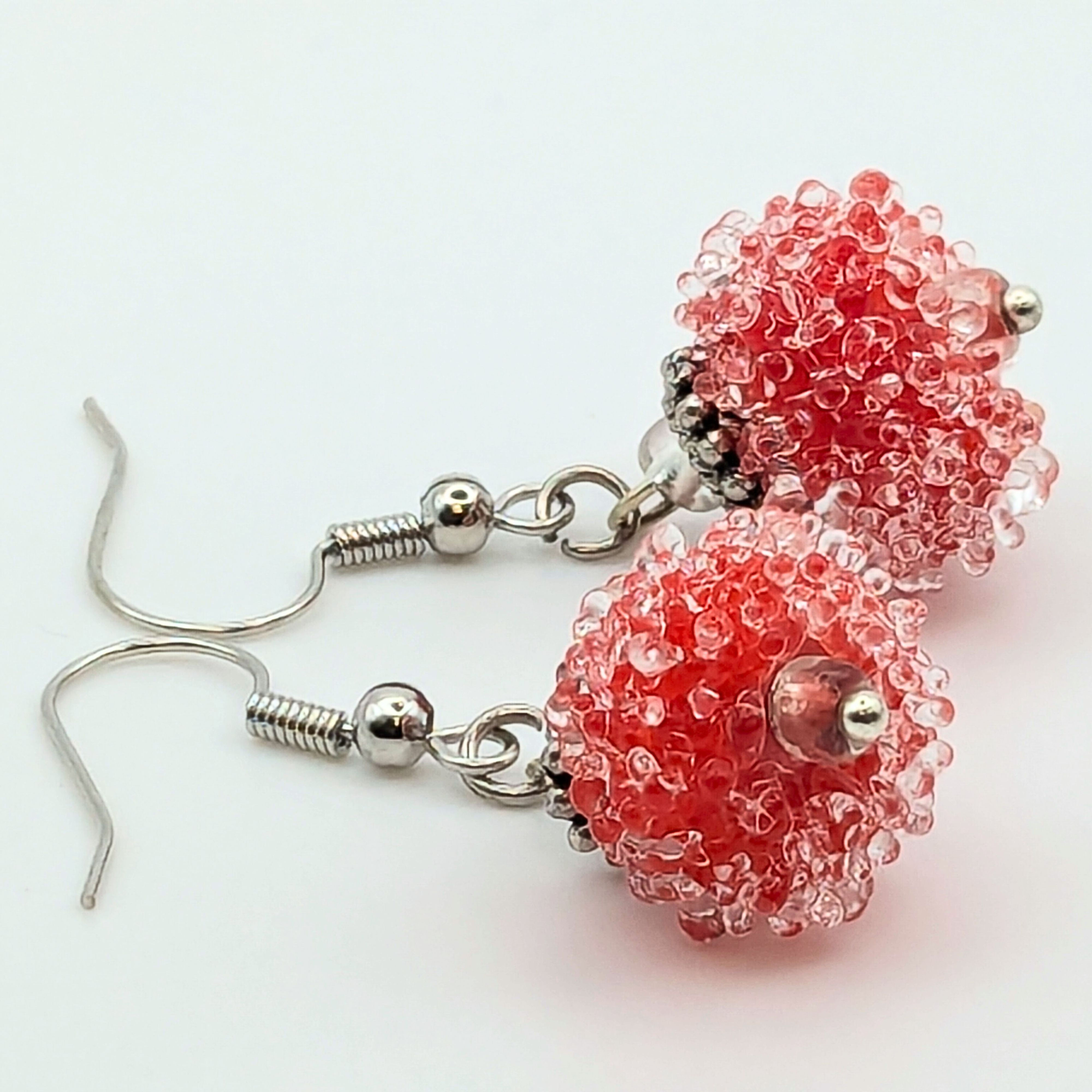 Red Lampwork Dangle Earrings