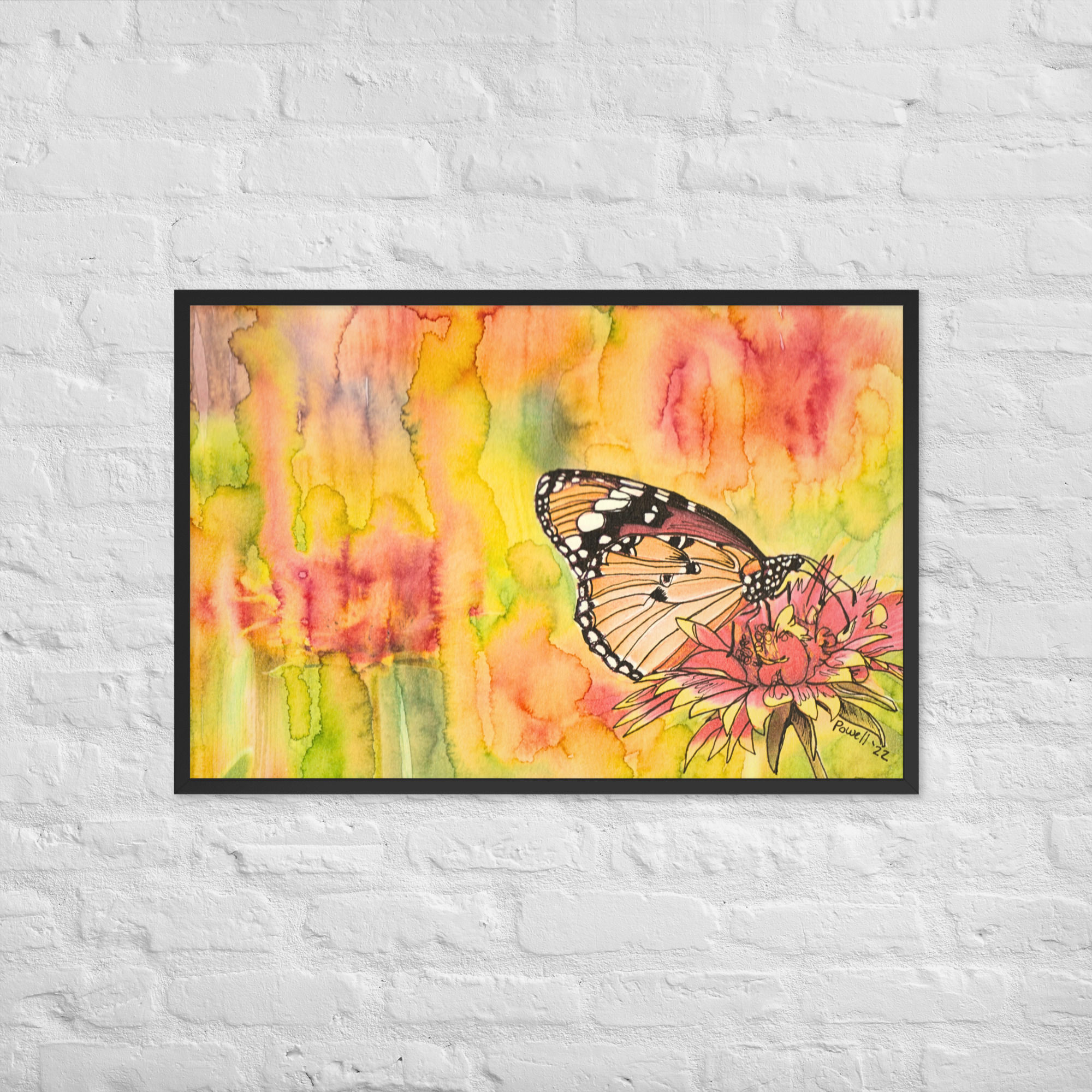 Tie Dye Butterfly Framed Poster, Nature Art, Butterfly Wall Art