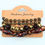 Thumbnail: Mixed Beaded Bracelets for Women Jewelry Boho Beaded 4 Stacked Set