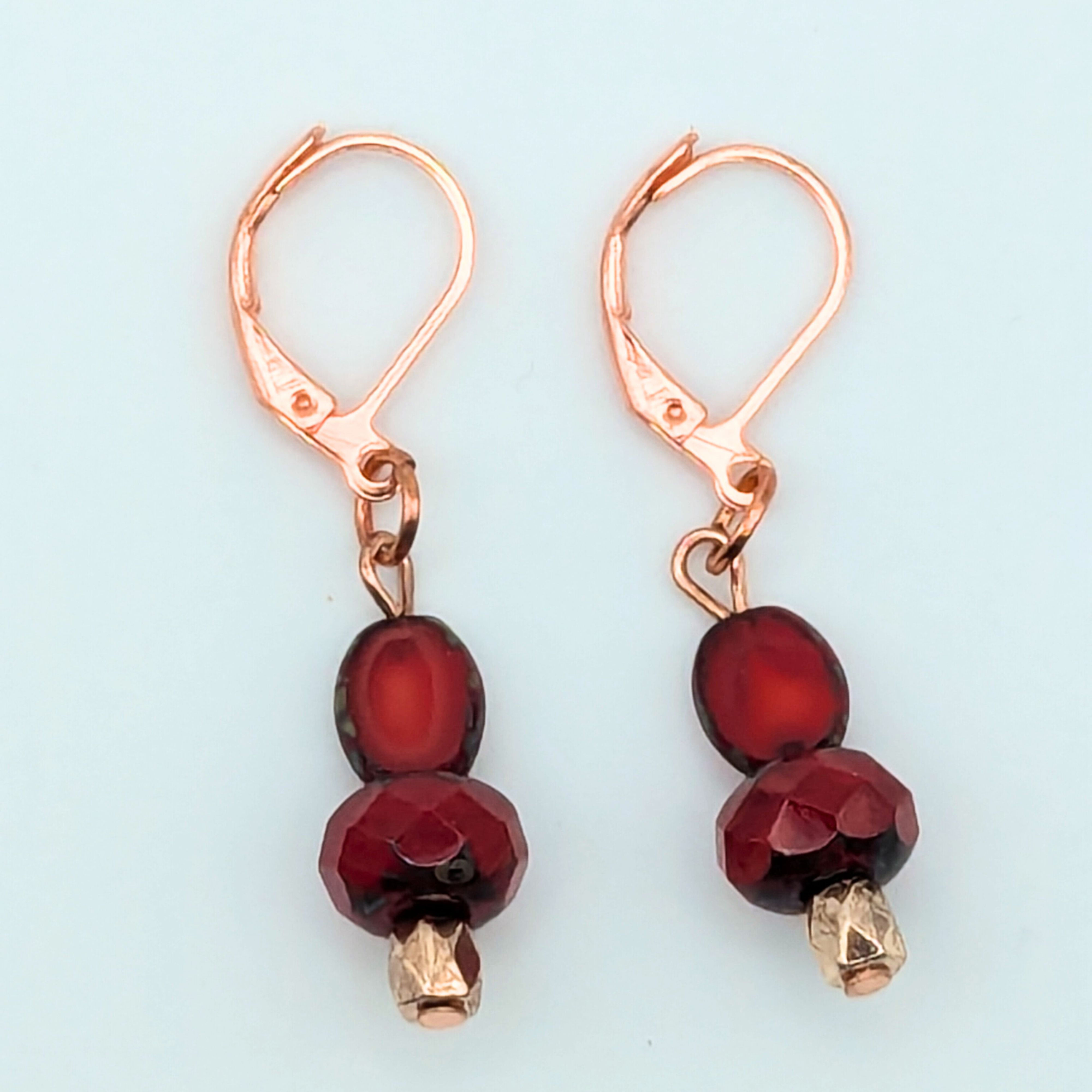 Red Dainty Dangle Earrings