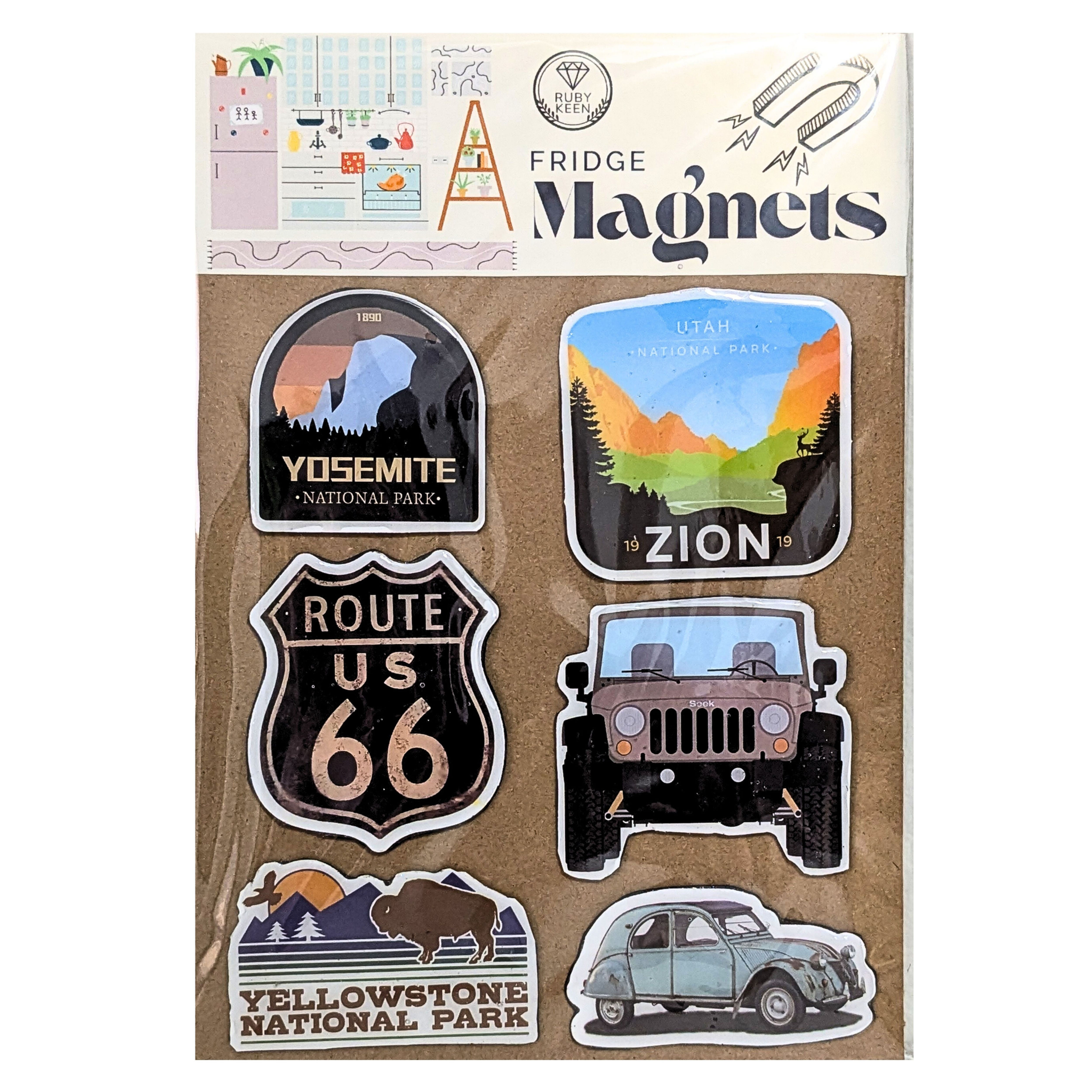 Travel Fridge Magnets – National Parks Camping Decor – Road Trip Kitchen Magnets