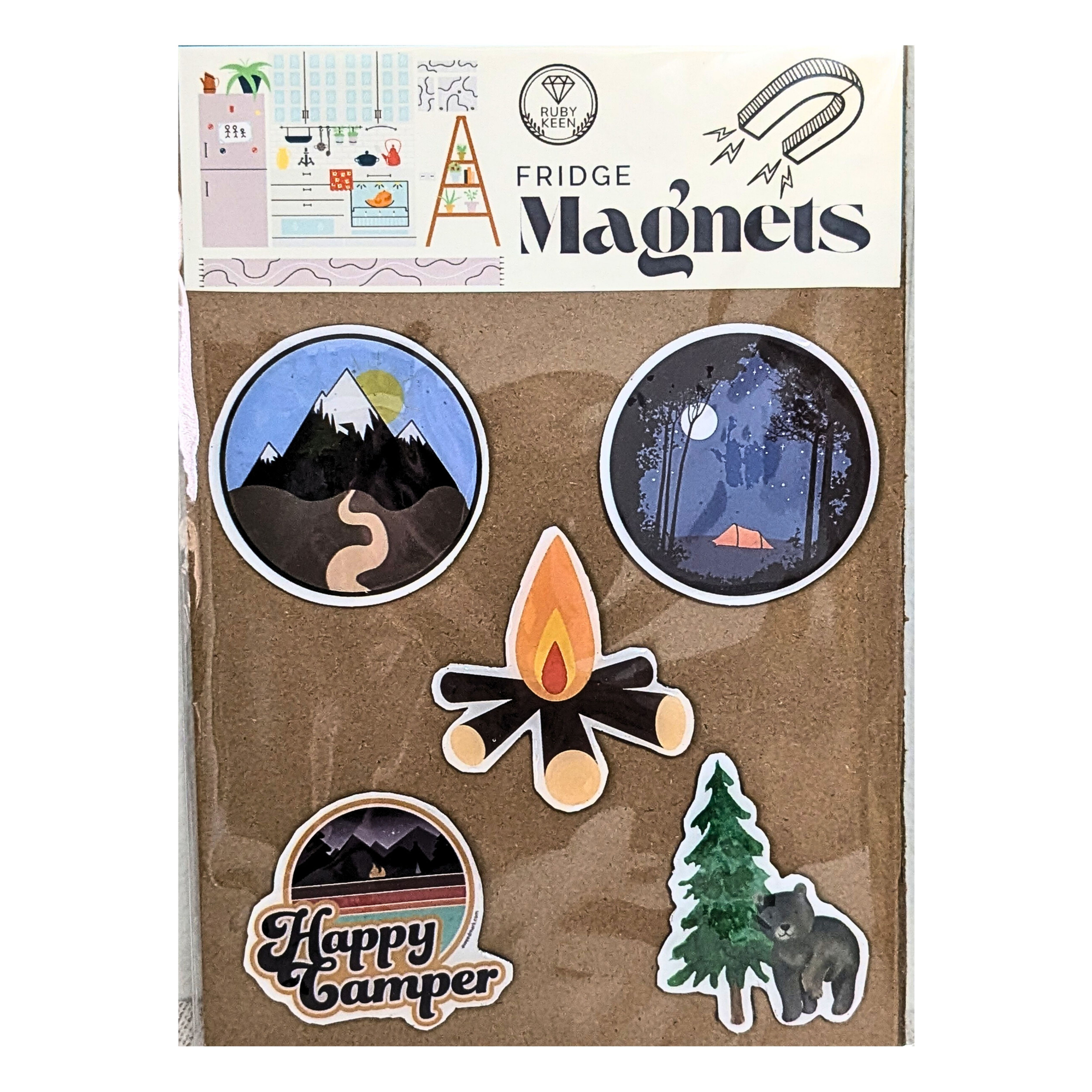 Happy Camper Travel Fridge Magnets – National Parks, Road Trip Decor