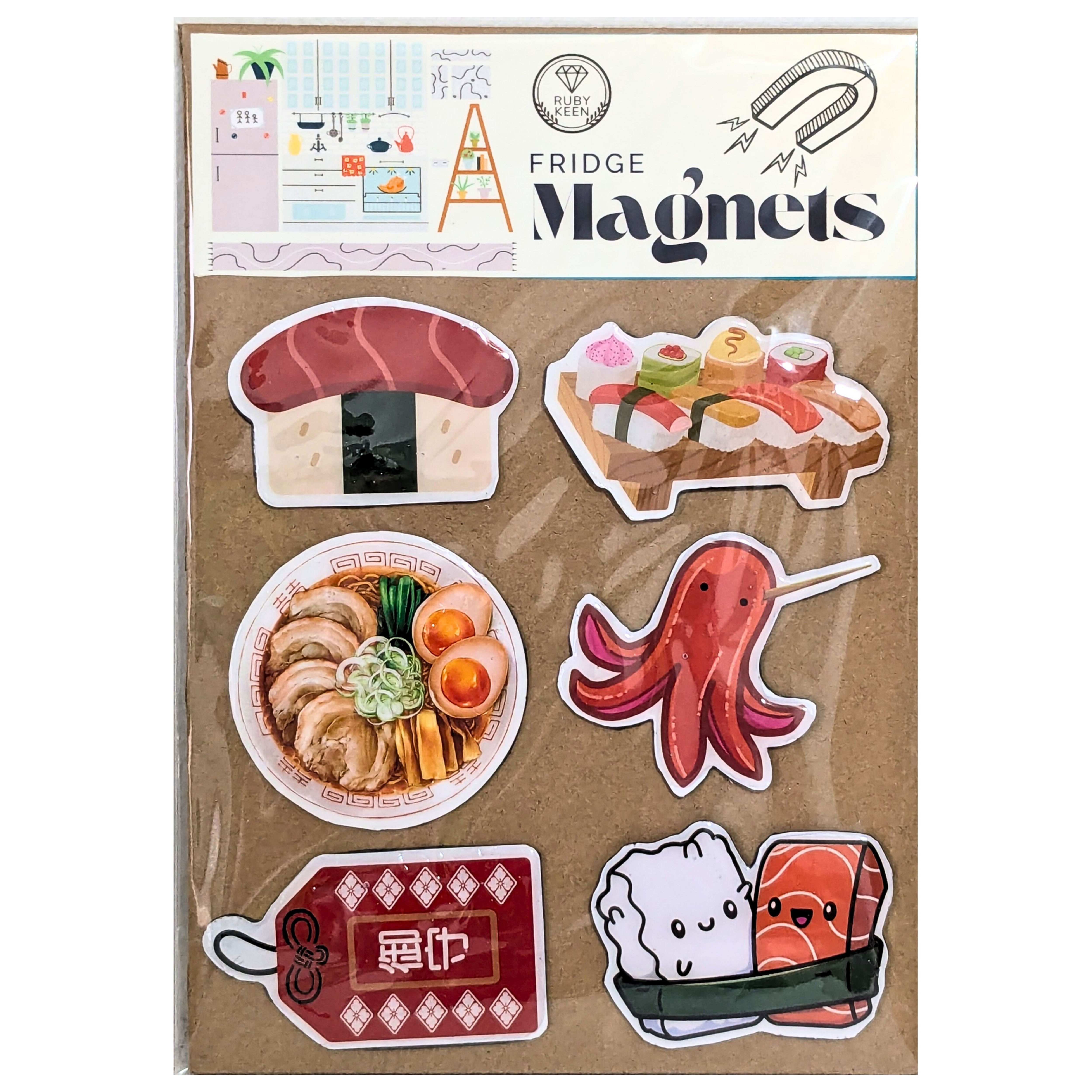 Sushi Platter Themed Fridge Magnets Kitchen Decor Miniature Food Magnets