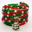 Thumbnail: Super Chunky Christmas Beaded Wrap Cuff Bracelet