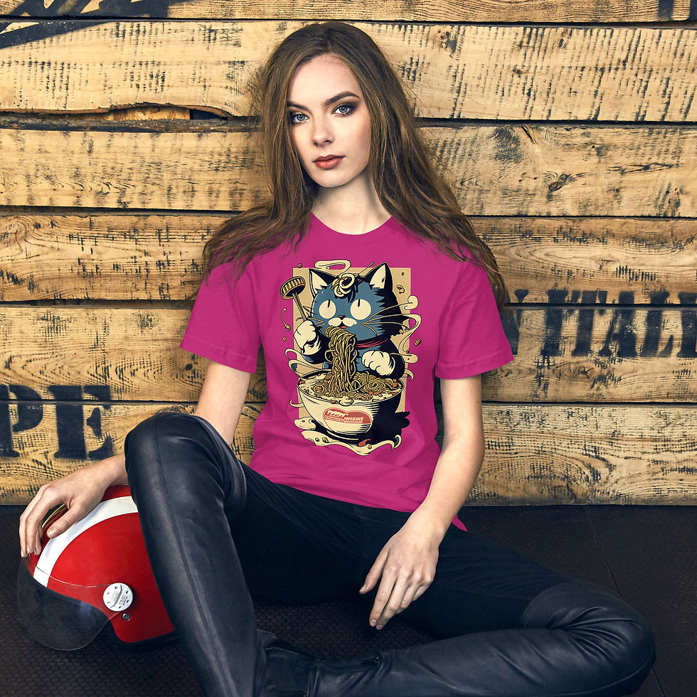 Thumbnail: Cat Eating Ramen 2 Unisex t-shirt