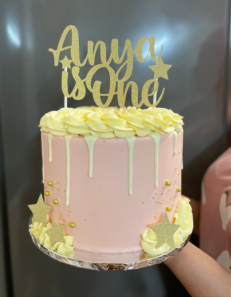 Pink Drip Cake