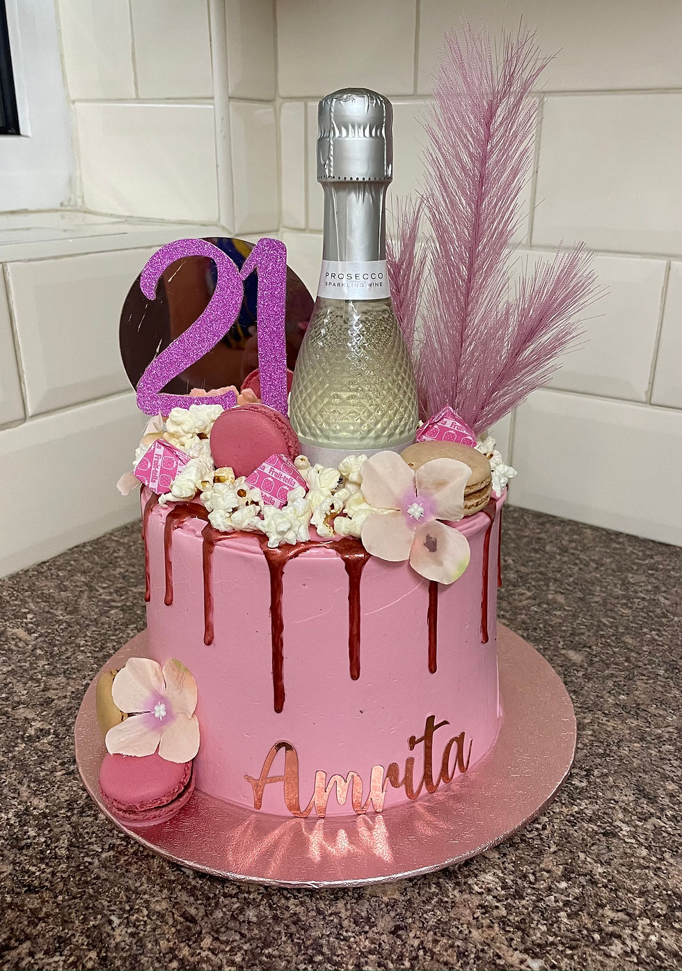 Pink Drip Cake