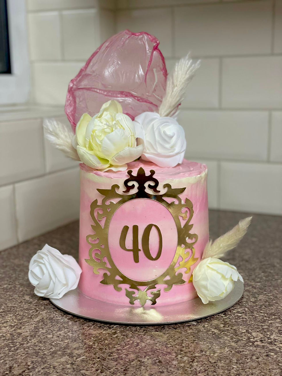 Pink 40th Cake