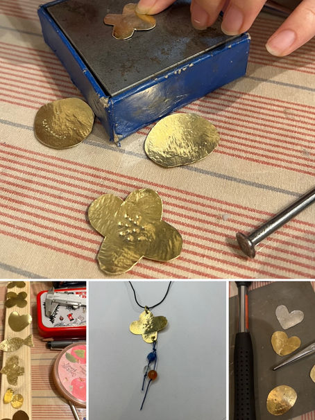 真鍮をトントン