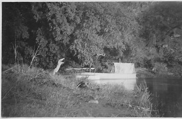 The two boats moored close to the blown coffer dam