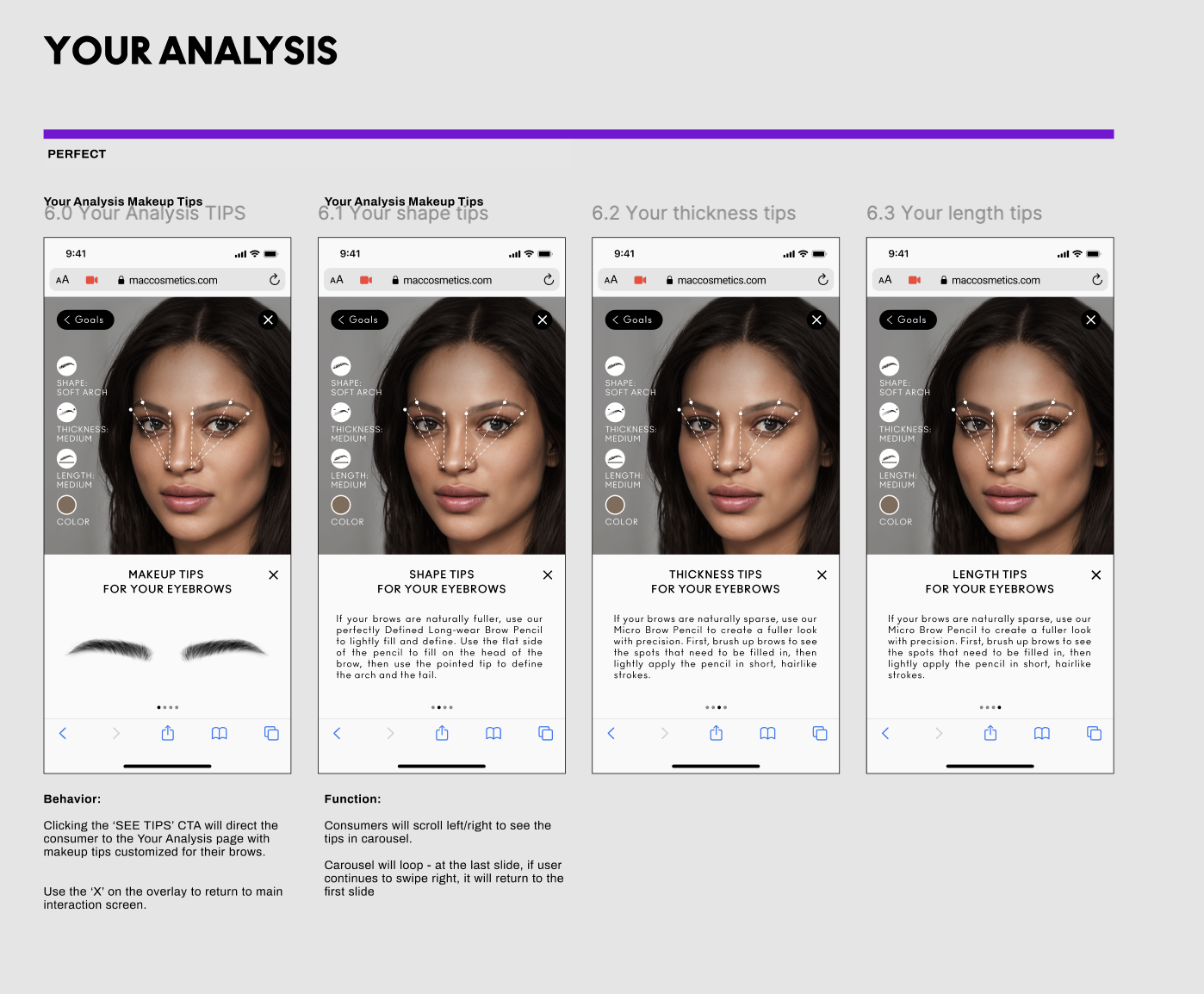 Before and after comparison view showing the brow transformation.