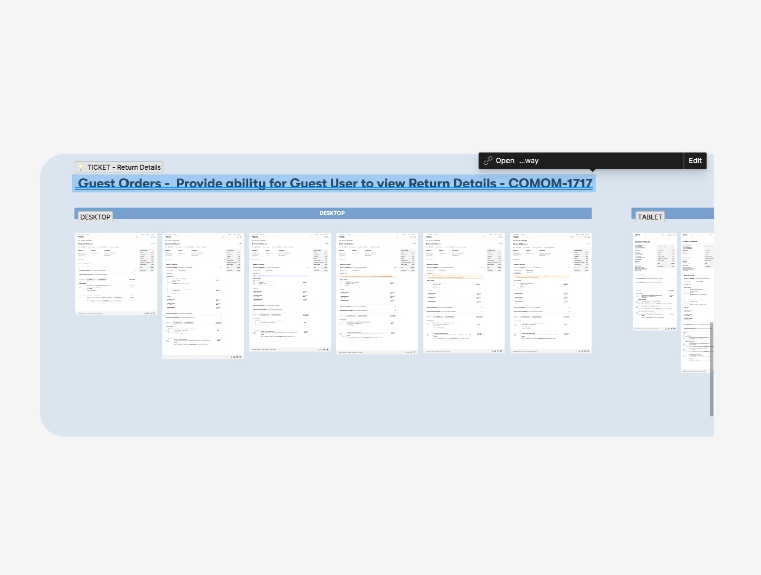 Responsive design documentation across screen sizes.