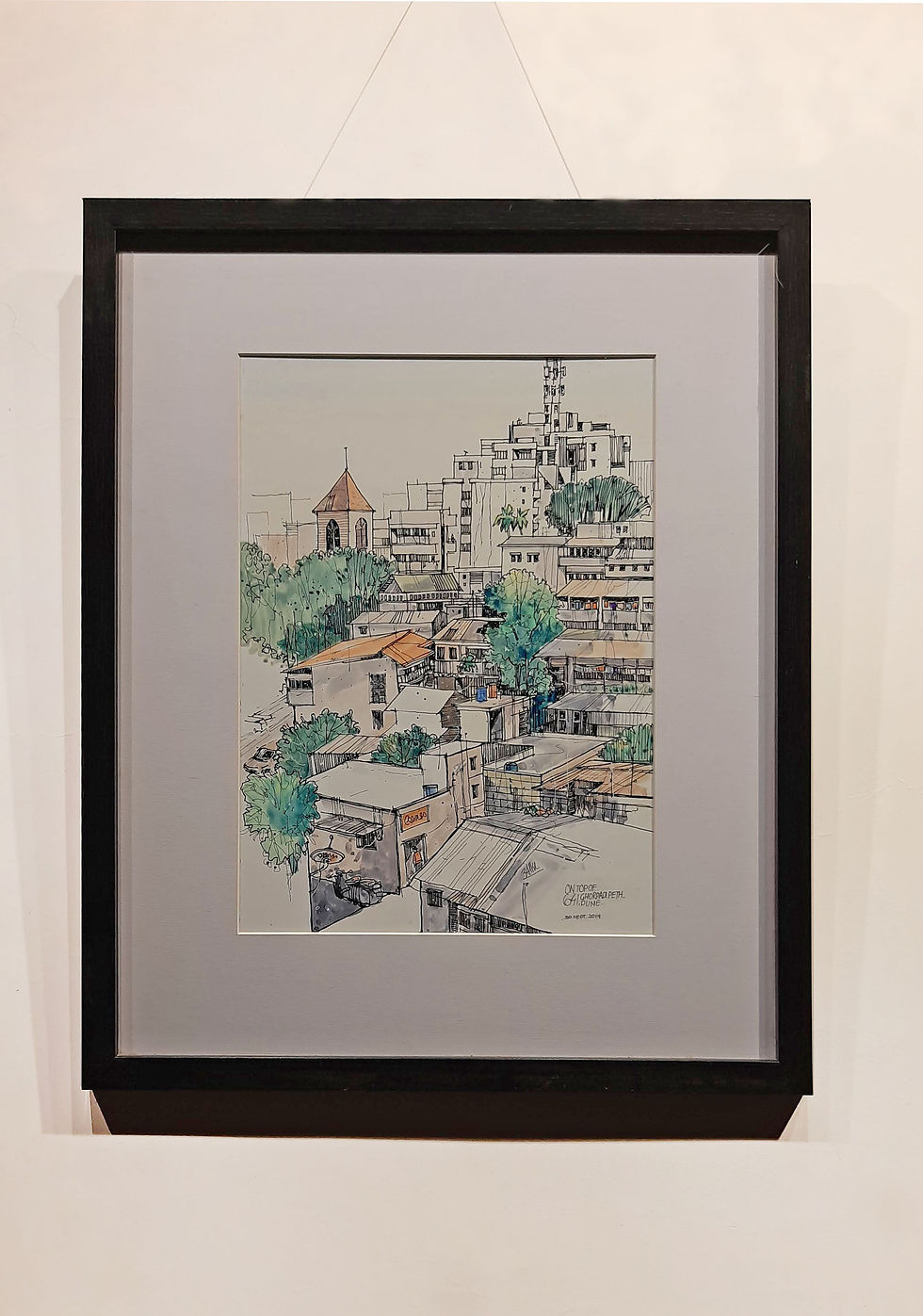 urban sketch of the old city area from top