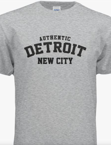 Thumbnail: Authentic Detroit New City Heather Grey black ducktape T-shirt