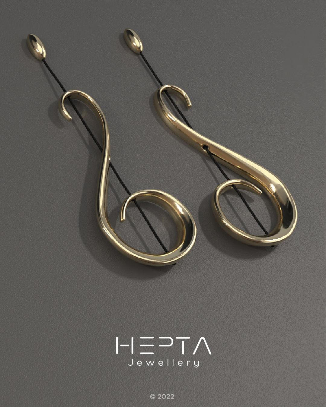 Treble Clef earrings by Hepta Jewellery and Stefanos Papadatos