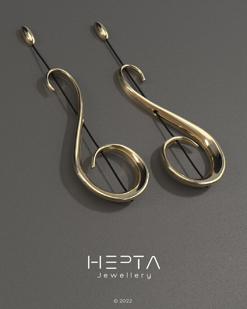 Treble Clef earrings by Hepta Jewellery and Stefanos Papadatos
