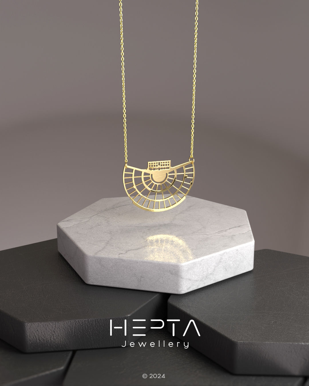 Theatre of Ephesus necklace by Hepta Jewellery and Stefanos Papadatos