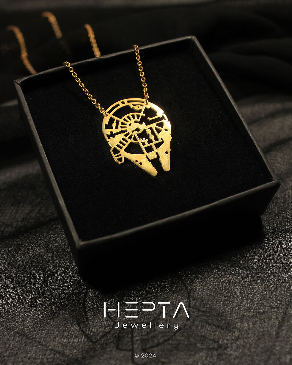 Millennium Falcon small necklace by Hepta Jewellery and Stefanos Papadatos