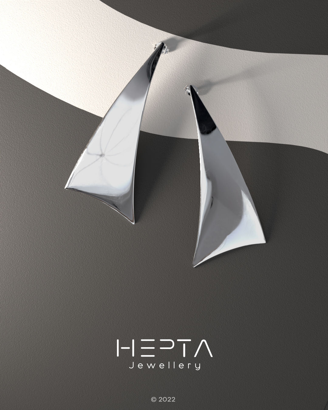 Sail earrings by Hepta Jewellery and Stefanos Papadatos