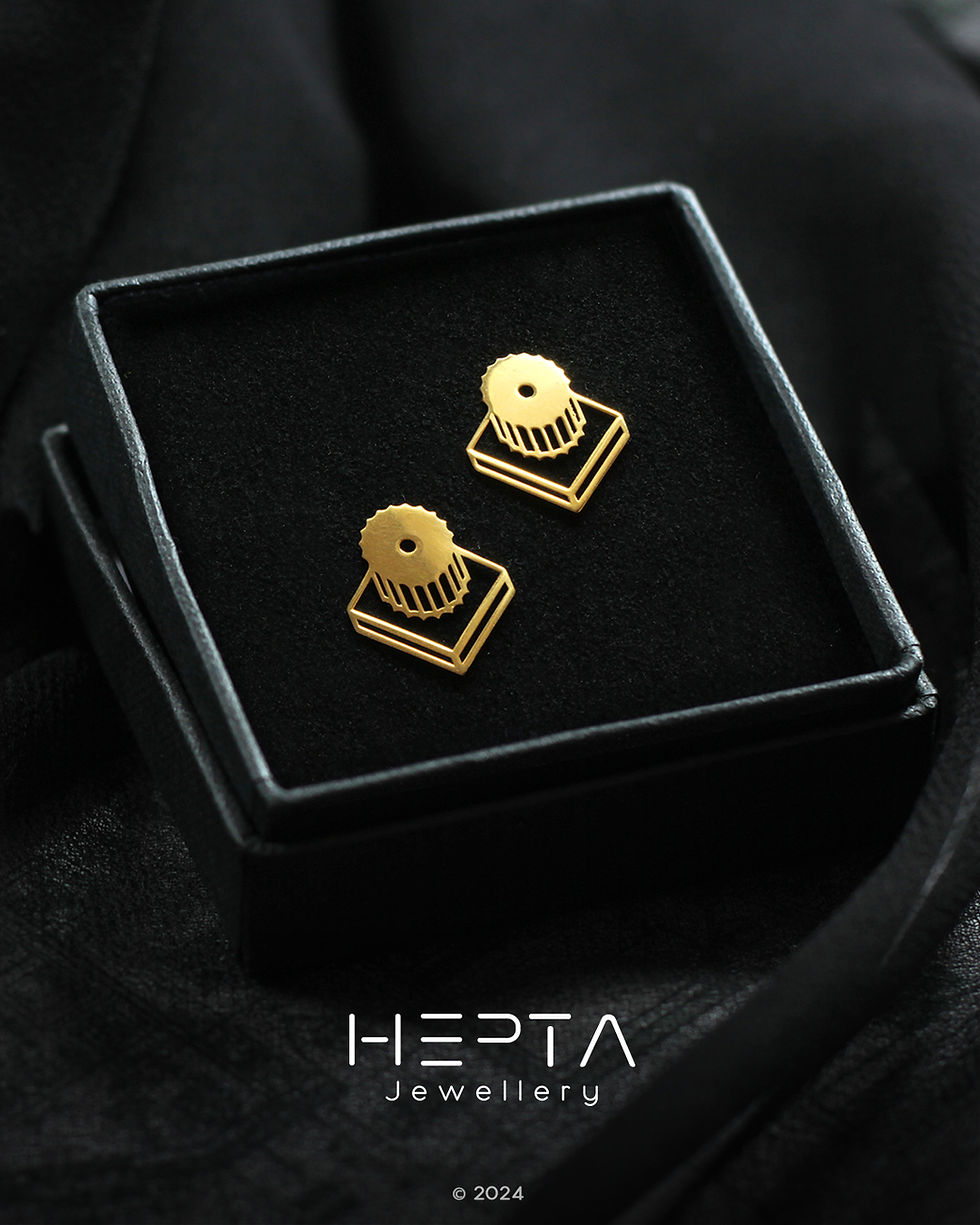 Parthenon columns earrings by Hepta Jewellery and Stefanos Papadatos