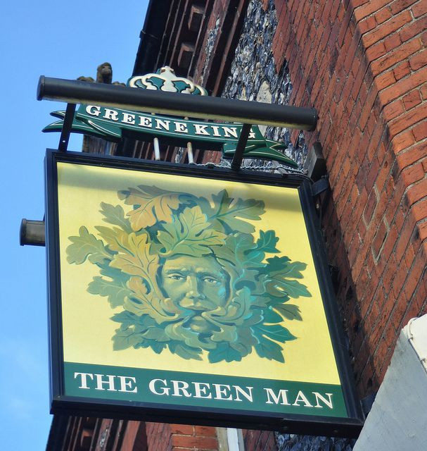 Green Man pub sign