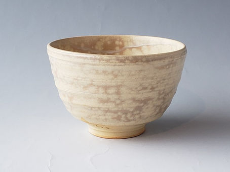 朝日焼 松林豊斎 作 鹿背(かせ) 茶碗