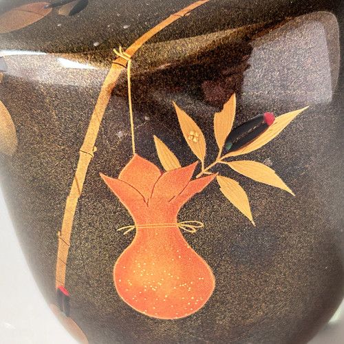 茶道具 蛍蒔絵 大棗 竹内幸斎 共箱 ホタル 夏 薄茶 茶会 茶器 稽古