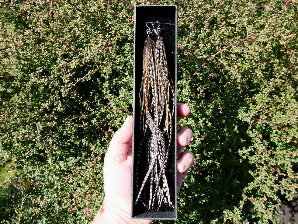 Extra Long Rooster Earrings In Presentation Box