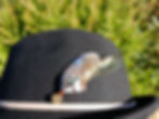 Petite Mallard Hat Pin With a Splash of Guinea Fowl Spots On Hat