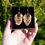 Thumbnail: Dappled Tan Pheasant Shield Earrings