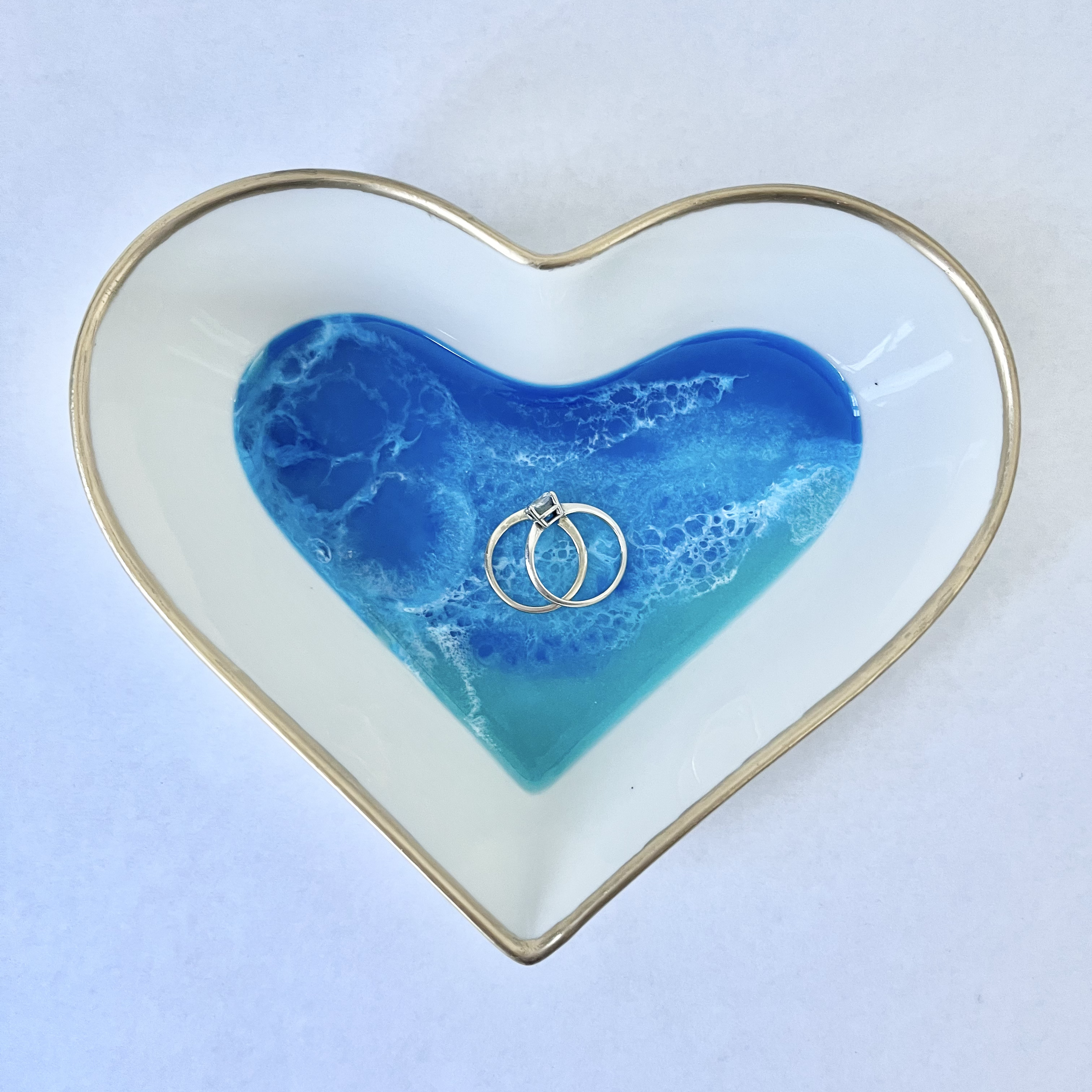 Ocean Inspired Heart Shaped Trinket Dish #4