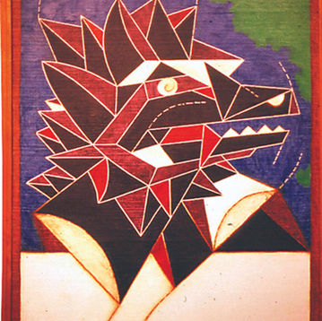 Fauna Guatemalensis (1985), obra de Luis Diaz. Oleo sobre tela, 70 x 67 cm.