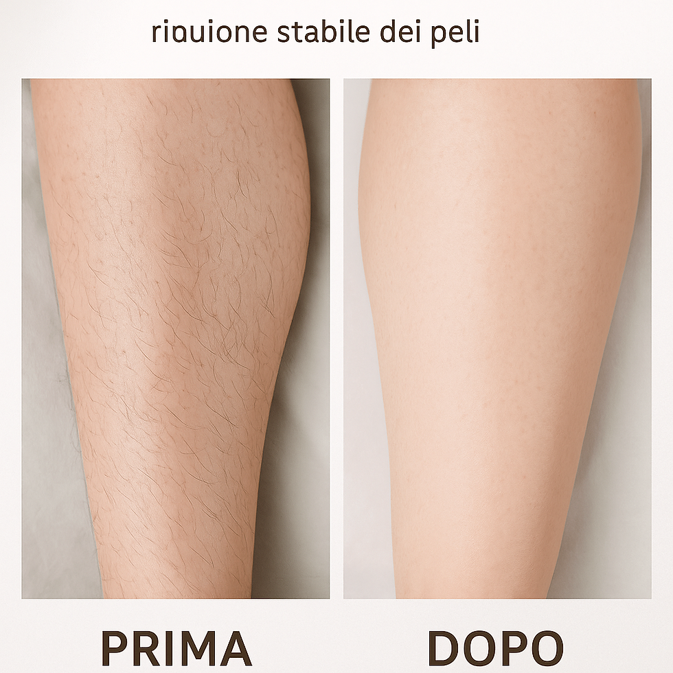 Risultati prima e dopo epilazione laser diodo 3500W con riduzione stabile dei peli
