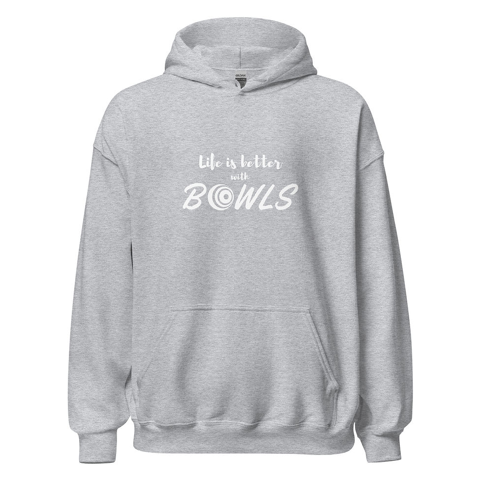 Thumbnail: Life Is Better With Bowls: Lawn Bowls Hoodies Unisex (Sport Grey)