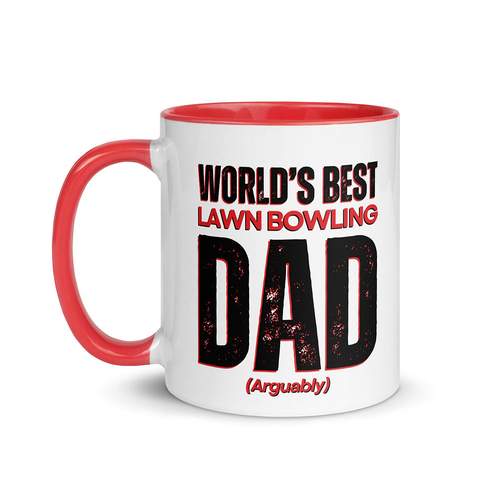 Thumbnail: World's Best Lawn Bowling Dad (Arguably) V3 Coffee Mugs - Gifts for Lawn Bowlers Father's Day Gifts Novelty (Red)