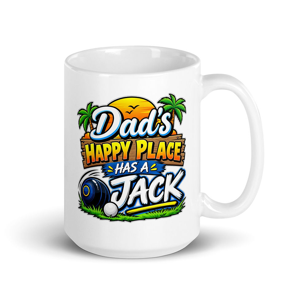 Thumbnail: Dad’s Happy Place Has a Jack - Lawn Bowls Mug