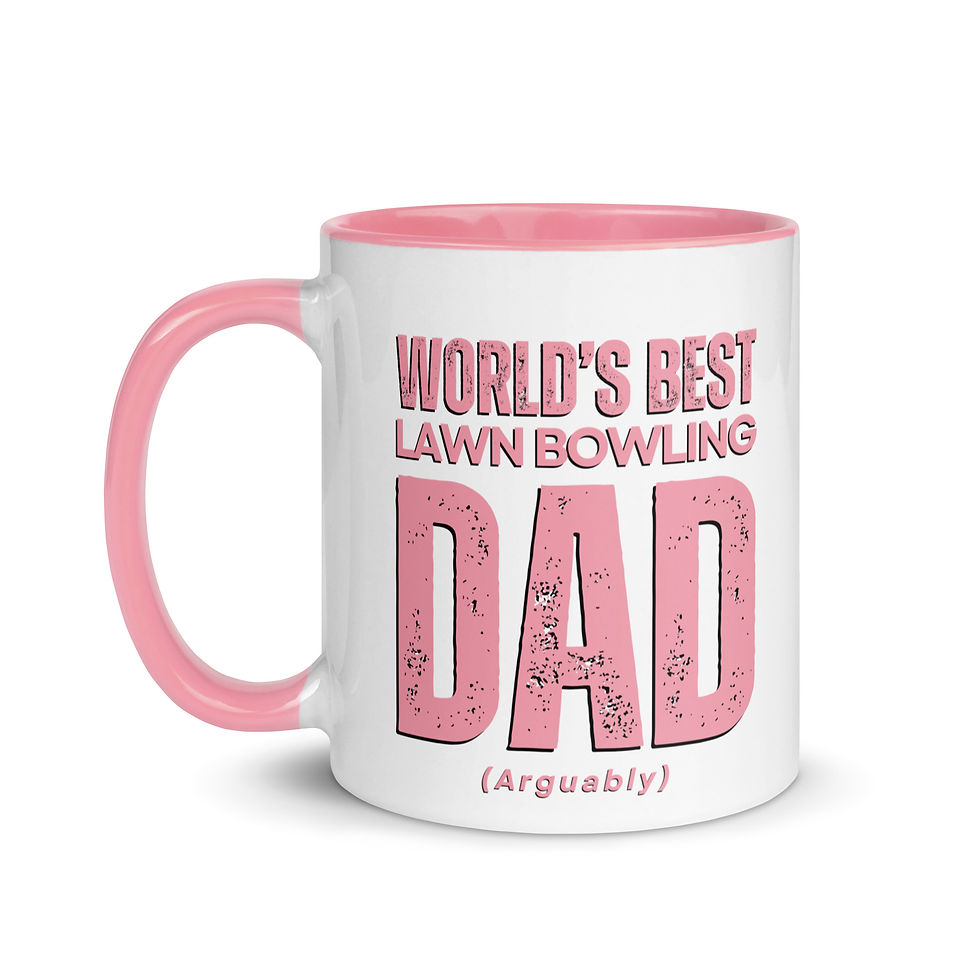 Thumbnail: World's Best Lawn Bowling Dad (Arguably) Coffee Mugs - Gifts for Lawn Bowlers Father's Day Gifts Novelty (Pink)