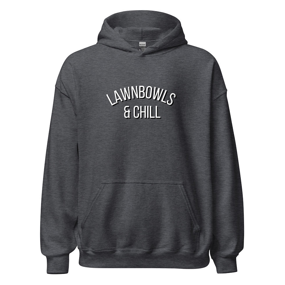 Thumbnail: Lawn Bowls & Chill - Novelty Unisex Lawn Bowls Hoodies (Dark Heather Grey)