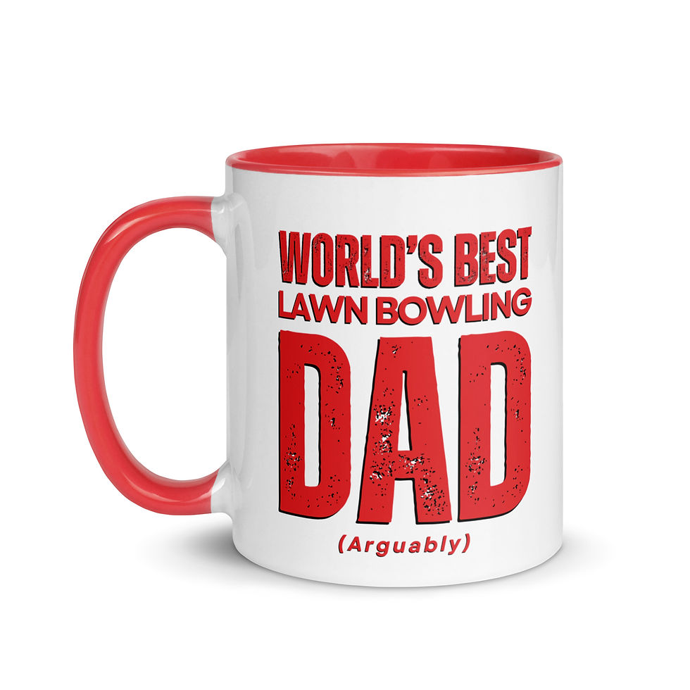 Thumbnail: World's Best Lawn Bowling Dad (Arguably) Coffee Mugs - Gifts for Lawn Bowlers Father's Day Gifts Novelty (Red)