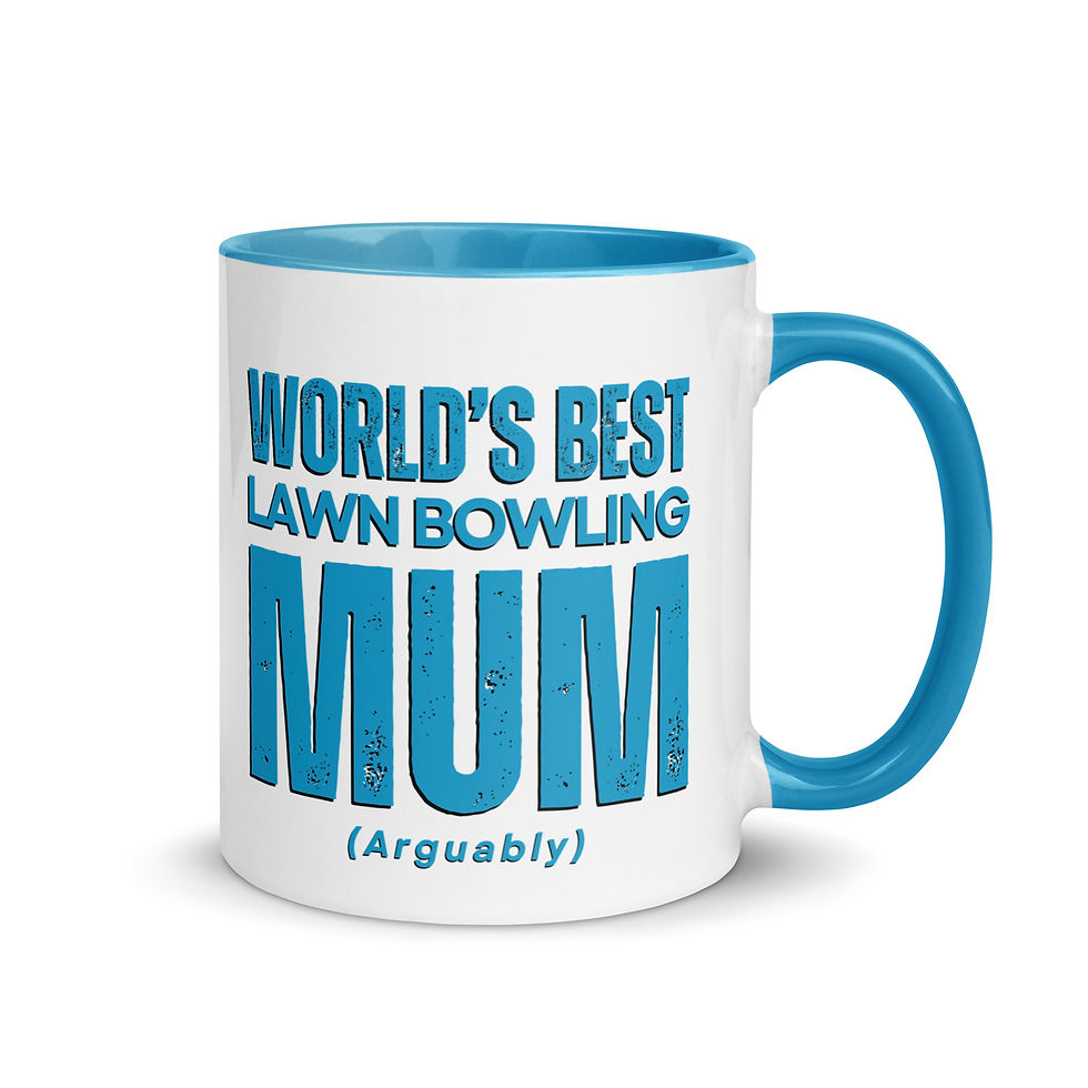 Thumbnail: World's Best Lawn Bowling Mum (Arguably) - Mother’s Day Gifts Coffee Mugs V3 - Blue