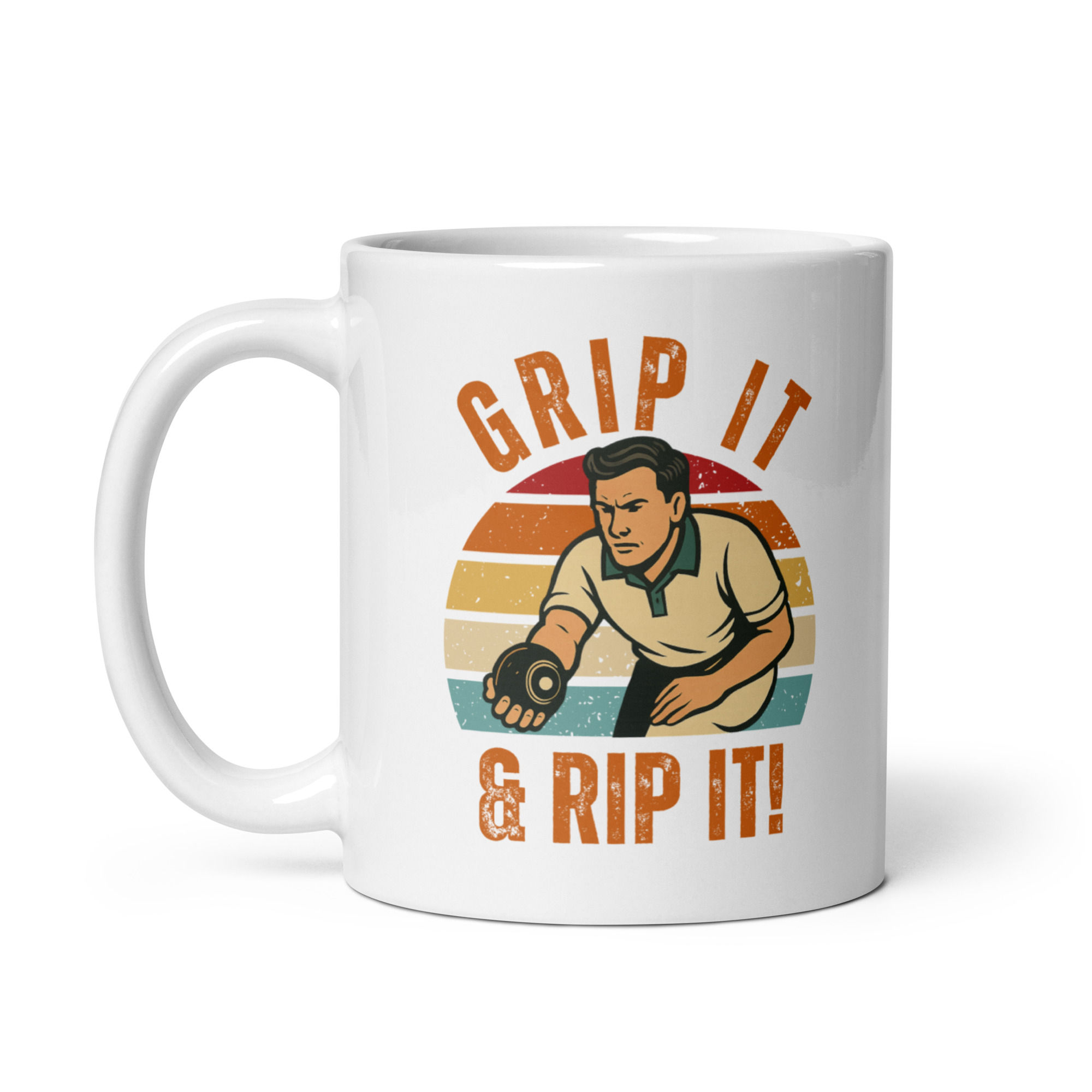 Grip It & Rip It! – Lawn Bowls Gifts White Glossy Coffee Mug