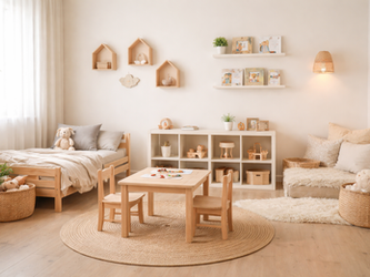 Comment l’aménagement de la chambre de votre enfant influence le calme, le jeu et son autonomie.