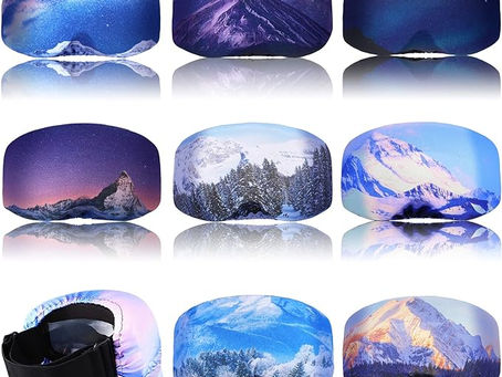 8 Pieces Ski Snowboard Goggle Cover Microfiber Ski Goggle Protector Snow Sports Goggle Cover Sleeve Lens Scratch Dust Protection for Outdoor Activities Travel Storage Accessories