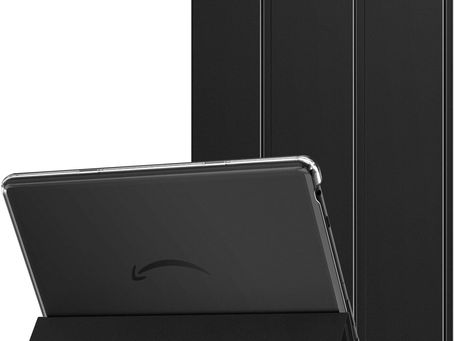 MoKo for All-New Amazon Fire HD 10 Tablet Case(13th Generation, 2023 Release) 10.1", PU Leather Trifold Stand Cover for Fire Tablet 10 2023 with Transparent Frosted Backshell, Auto Wake/Sleep, Black